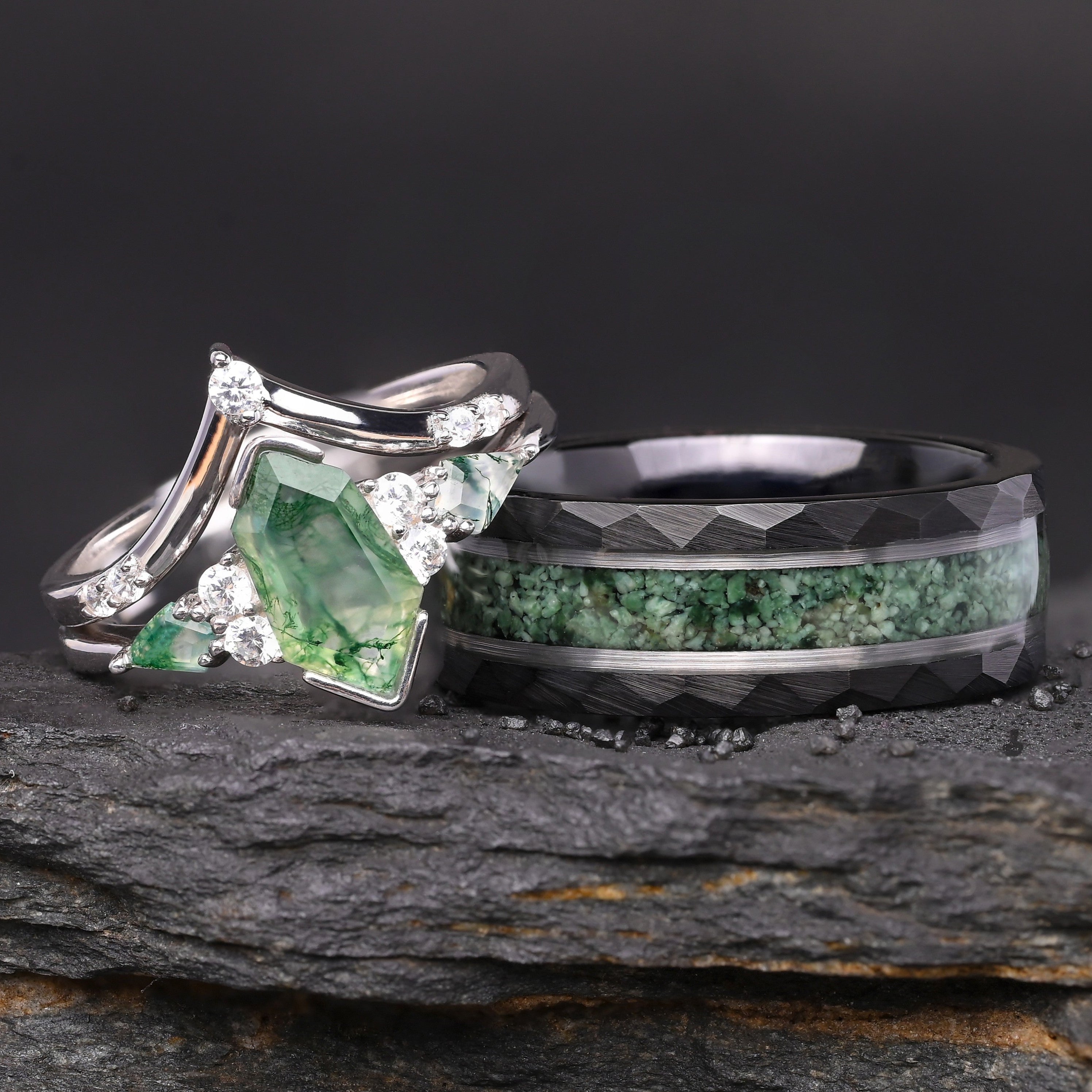 Ensemble de bagues Mossy Charm