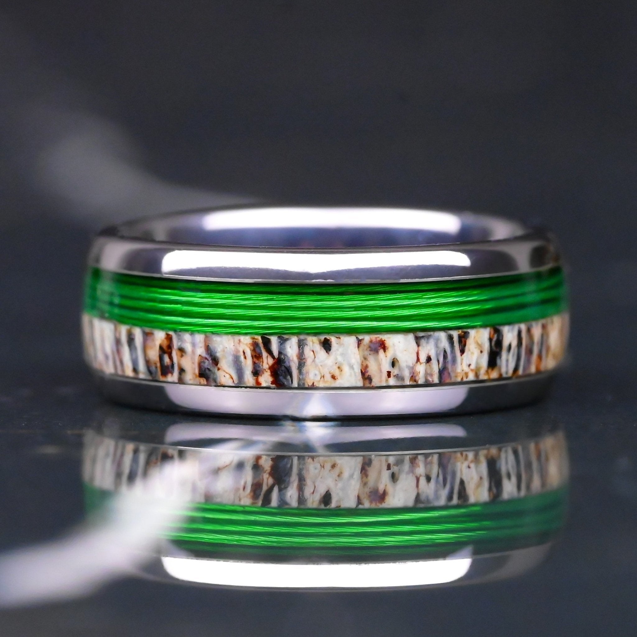 Horizont - Ringe Fur Manner - Wolfram Ring - Angelschnur und Hirschgeweih -  Jubiläumsring – Ehering - Monetto Ringe