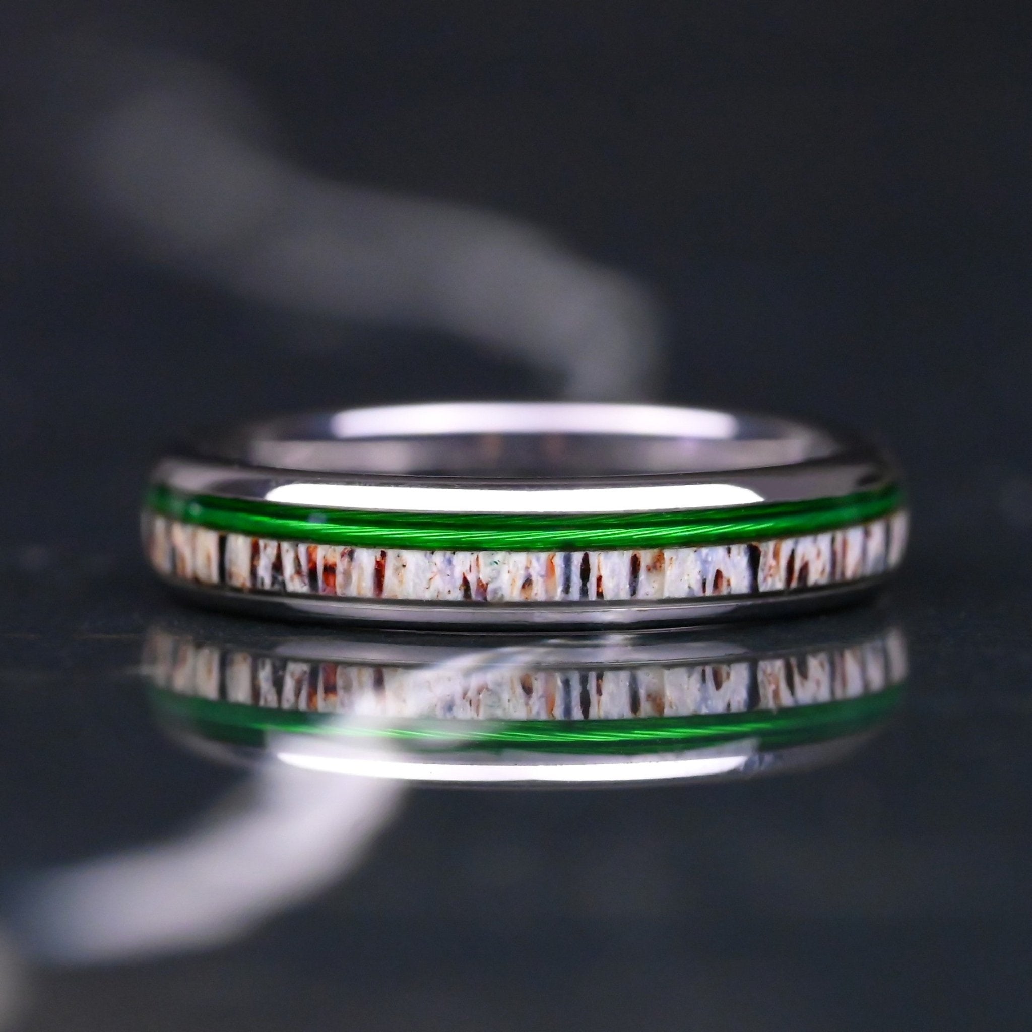 Horizont - Ringe Fur Damen- Wolfram Ring - Angelschnur und Hirschgeweih - Jubiläumsring – Ehering - Monetto Ringe