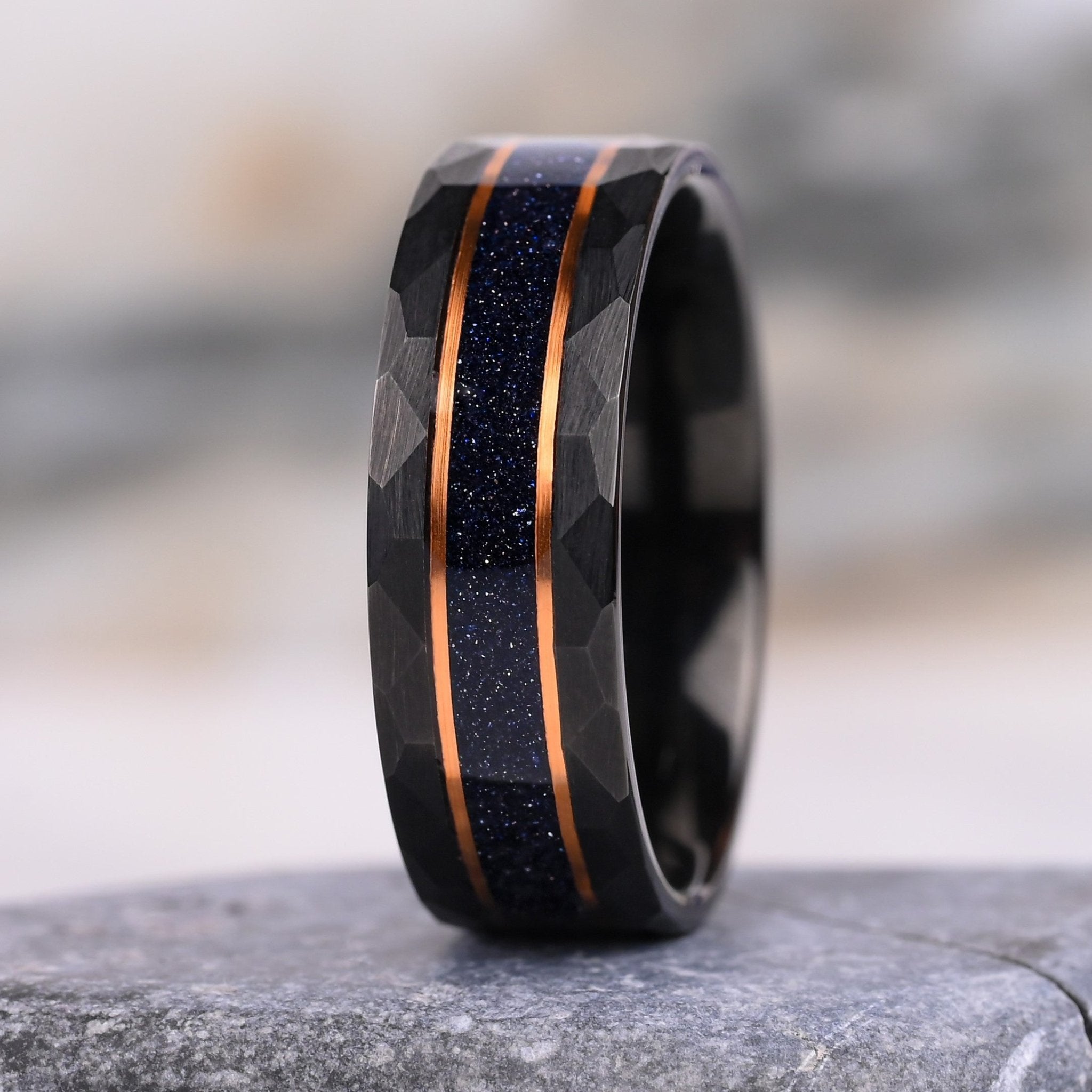 Einzigartiger Ring für Männer - Nachthimmel - Wolfram für Männer - Geschenk für Ihr
