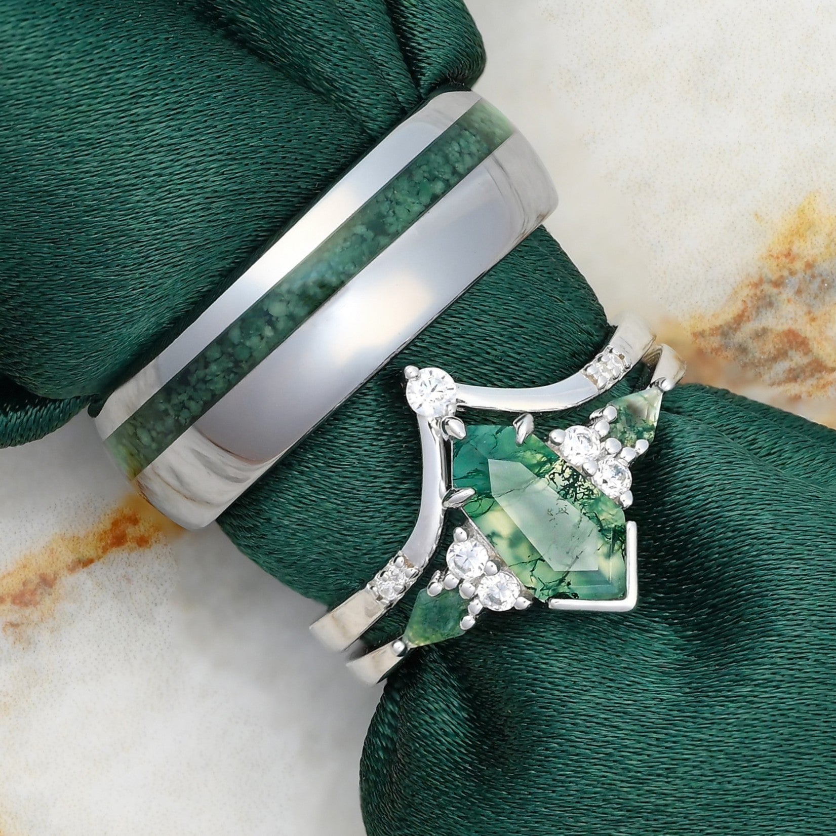 Ensemble de bagues Mossy Charm