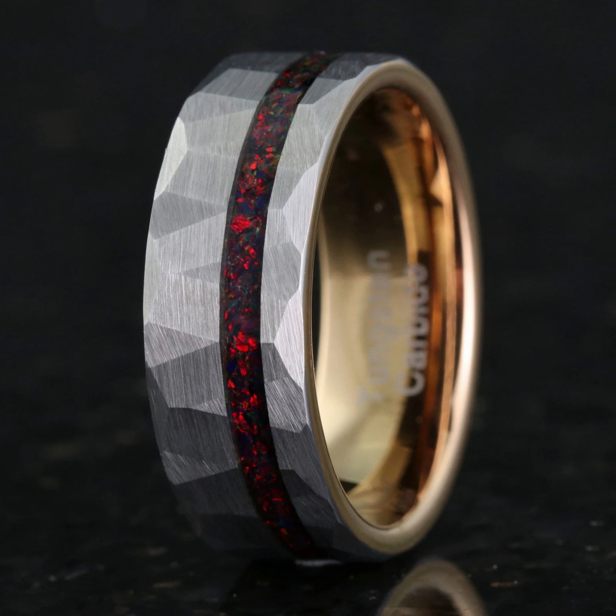 Unendlichkeit - Feueropal Ringe Set - WOLFRAM - Monetto Ringe