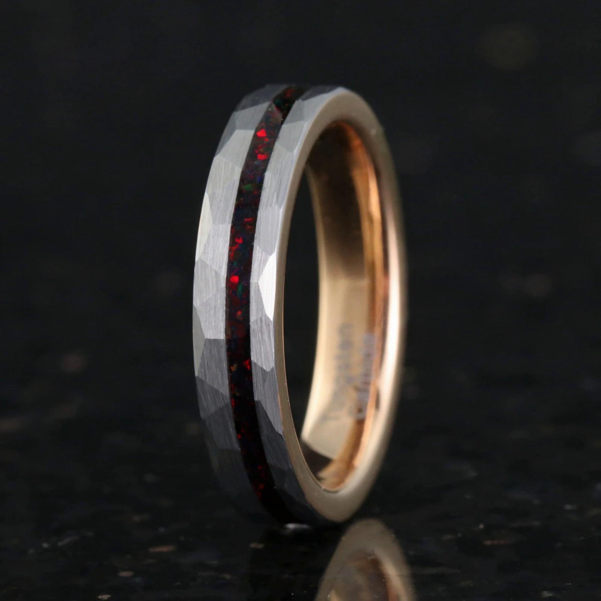 Unendlichkeit - Feueropal Ringe Set - WOLFRAM - Monetto Ringe