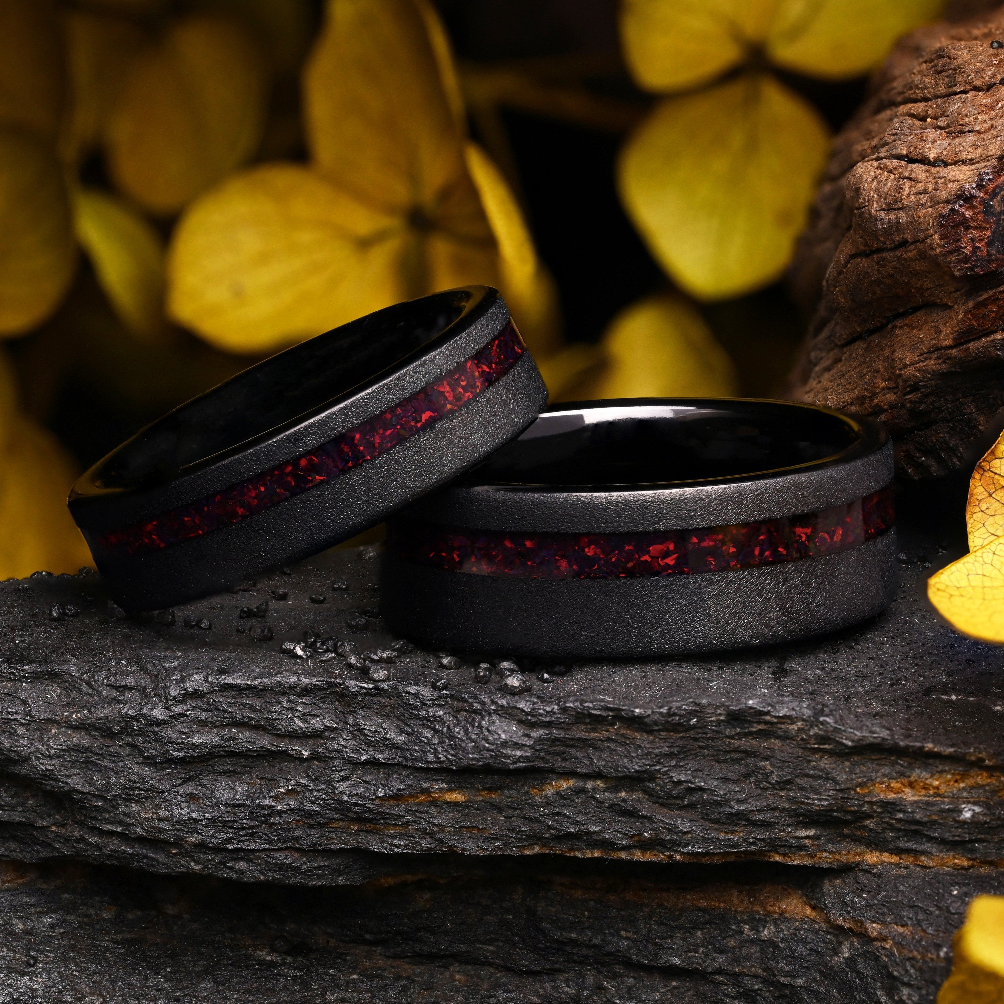 Ensemble d'anneaux dragon (8 mm et 6 mm de large)