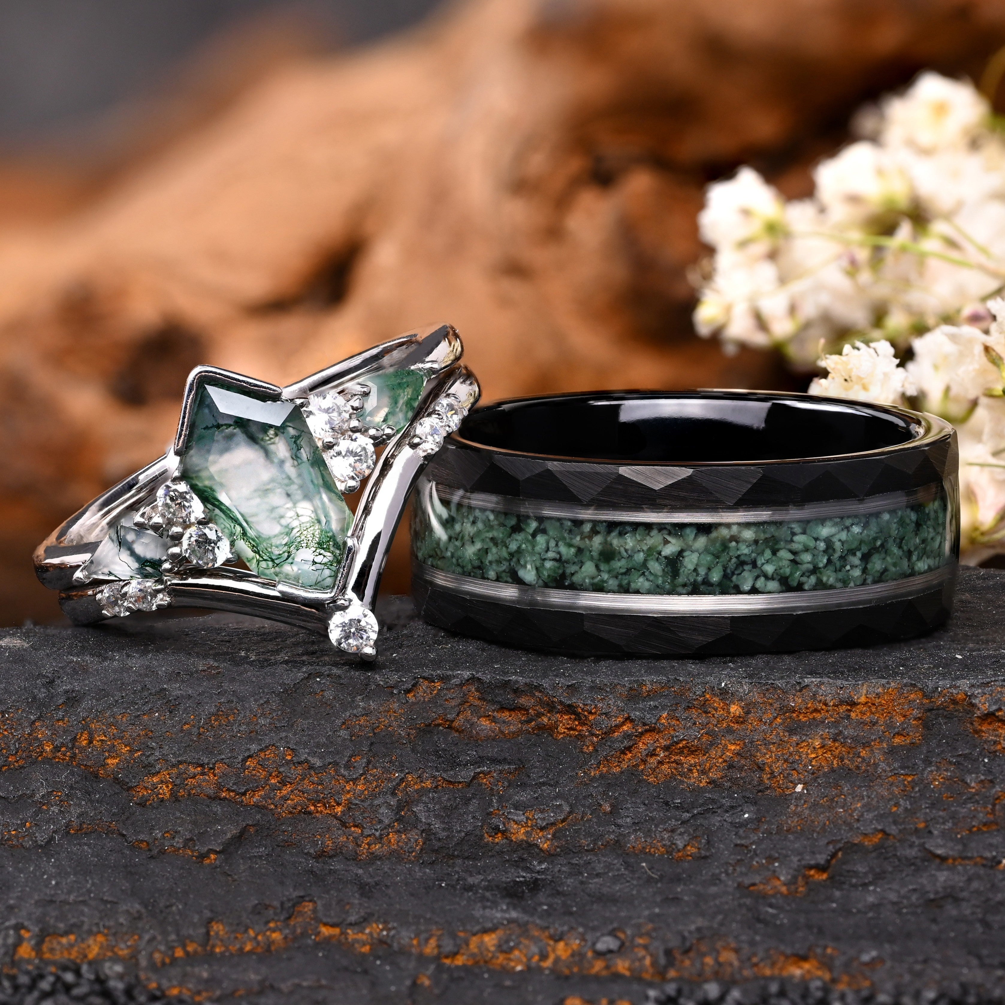 Ensemble de bagues Mossy Charm