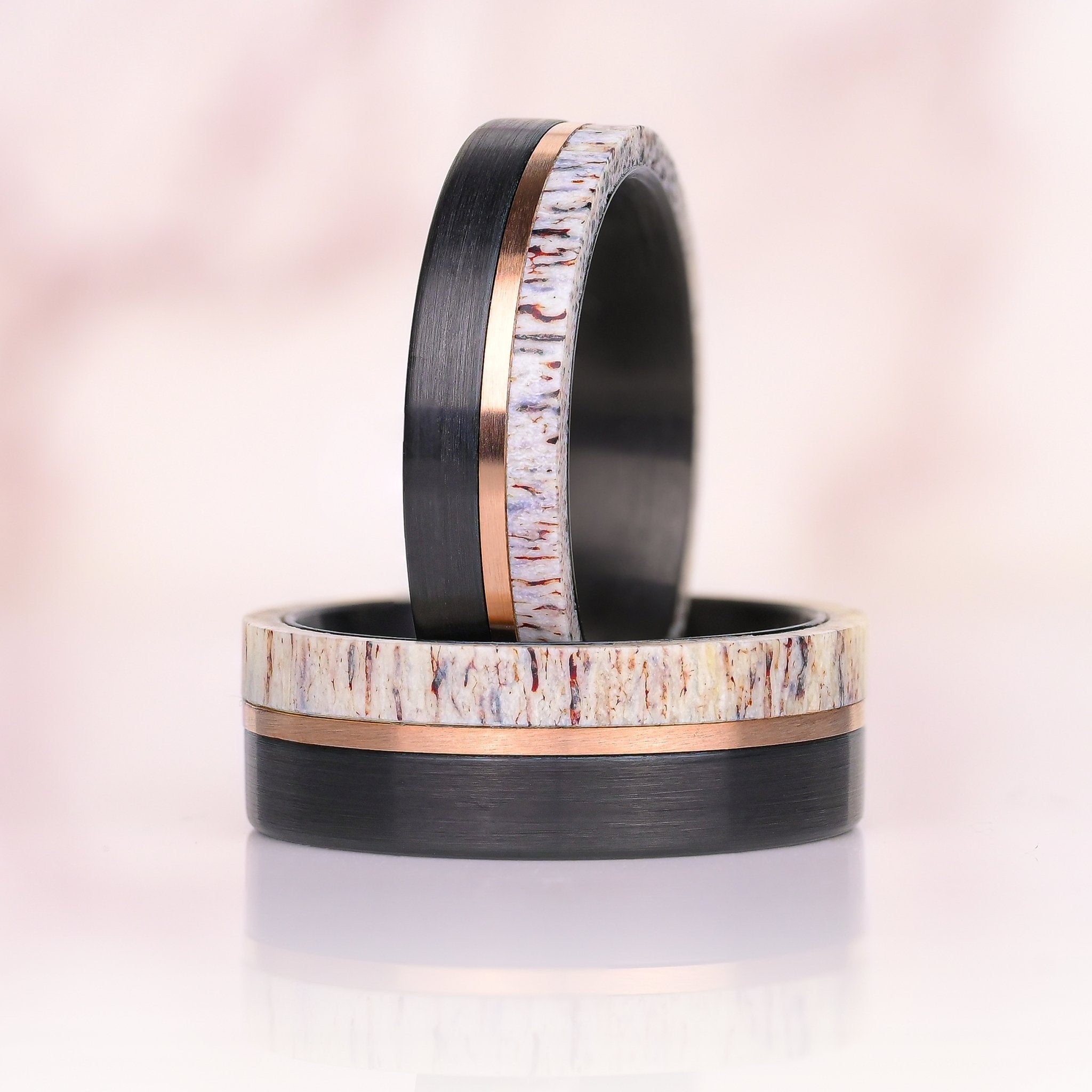 Einzigartiger Ring für Damen - Ring aus Wolfram und Geweih für Sie - Geschenk für Sie 