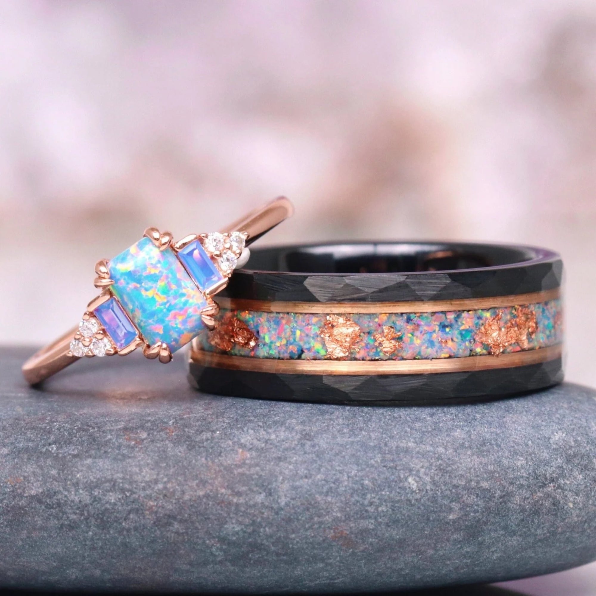 Aura - Ringe Set - WOLFRAM / STERLING SILBER - Monetto Ringe